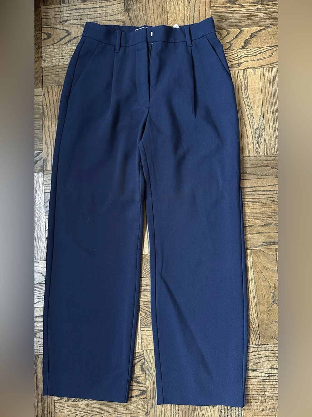 Abercrombie & Fitch Women's Navy Flat Front Trousers